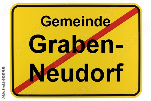 Illustration eines Ortsschildes der Gemeinde Graben-Neudorf in Baden-Württemberg photo