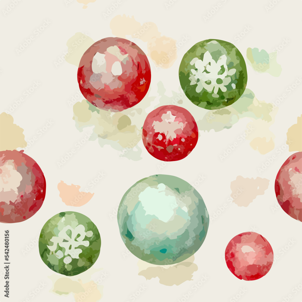 Seamless pattern christmas bubbles, watercolor balls endless pattern. New-year collection Seamless pattern christmas bubbles, watercolor balls endless pattern. New-year collection