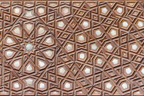 Photograph of medieval era islamic patterns in a Turkish Islamic mosque in Istanbul © Andrey Cherkasov