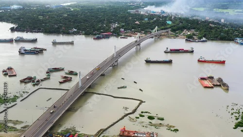 Shah Amanat Bridge also known as Karnaphuli Bridge is the second constructed across the Karnaphuli River in Bangladesh, is the first major extradosed bridge in the country. photo