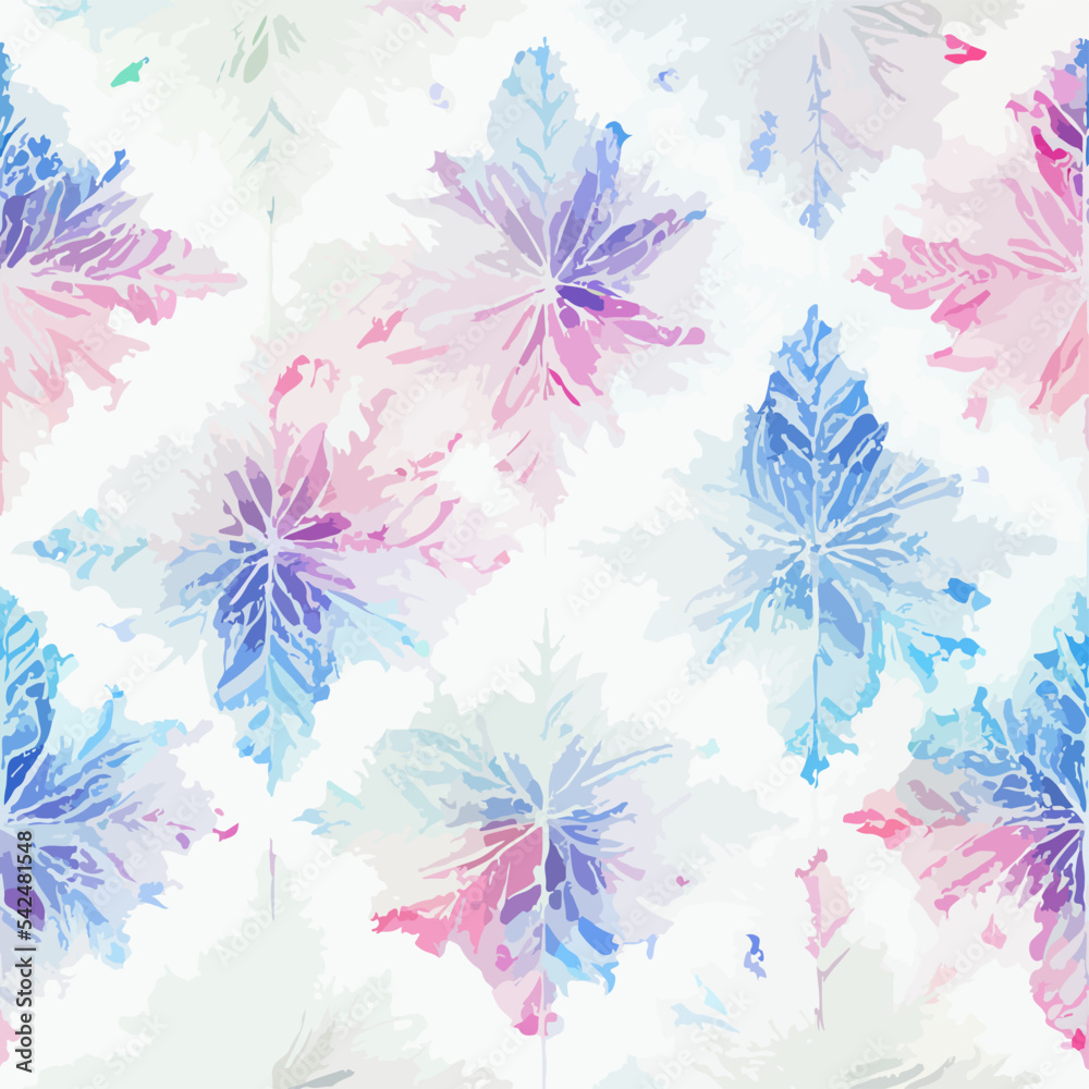 Seamless christmass decoration snowflakes, aquarelle endless pattern. New-year collection