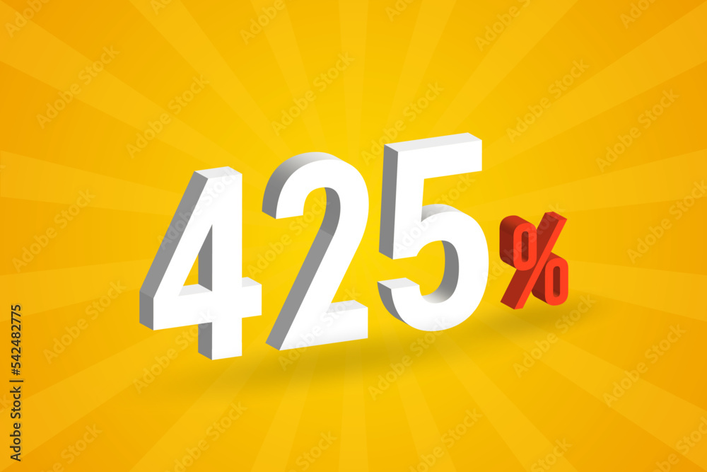425% discount 3D text for sells and promotion. 425% discount 3D text for sells and promotion.