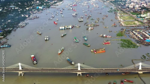 Shah Amanat Bridge also known as Karnaphuli Bridge is the second constructed across the Karnaphuli River in Bangladesh, is the first major extradosed bridge in the country. photo