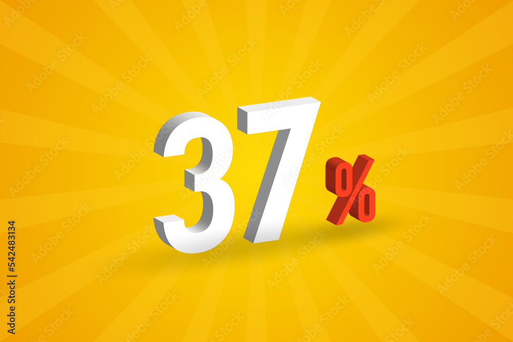 37% discount 3D text for sells and promotion. 37% discount 3D text for sells and promotion.
