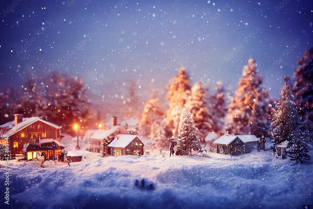 Naklejka premium Abstract fantasy festive christmas tree background header wallpaper background.