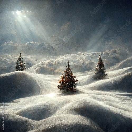 Abstract fantasy festive christmas tree background header wallpaper background. © Zamin