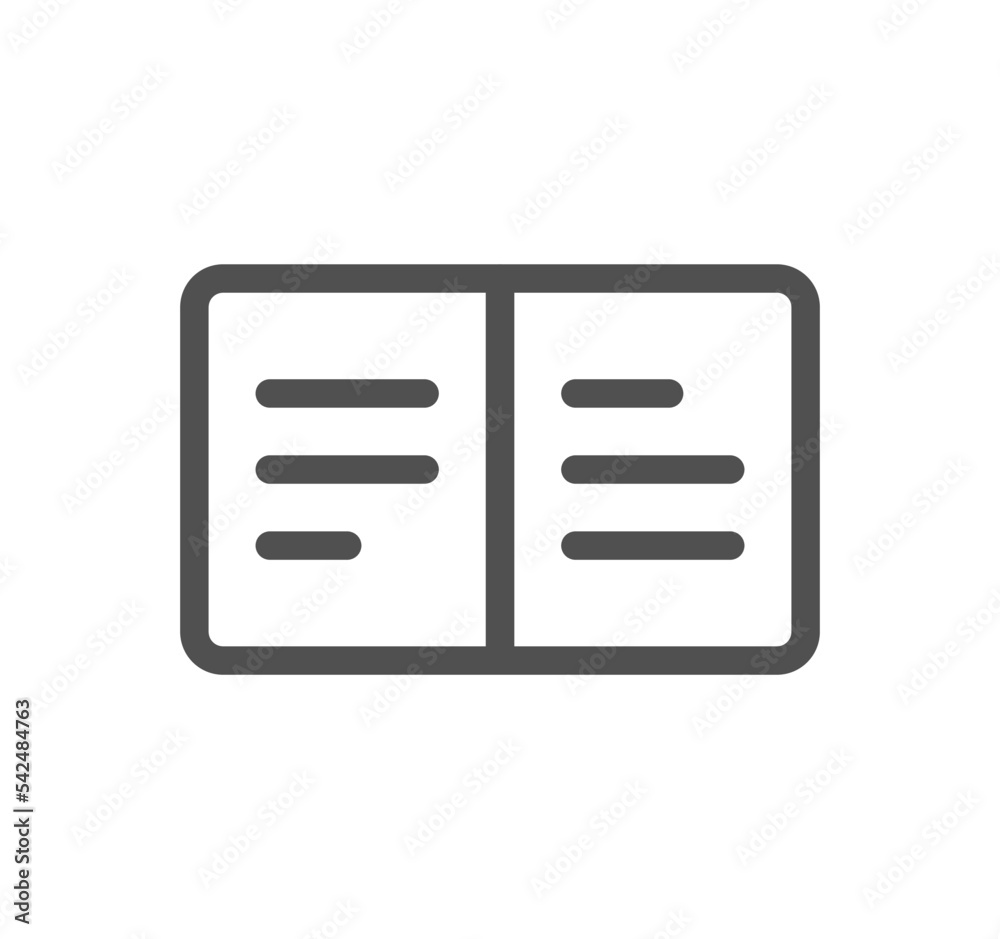 Book and learning icon outline and linear vector. Book and learning icon outline and linear vector.
