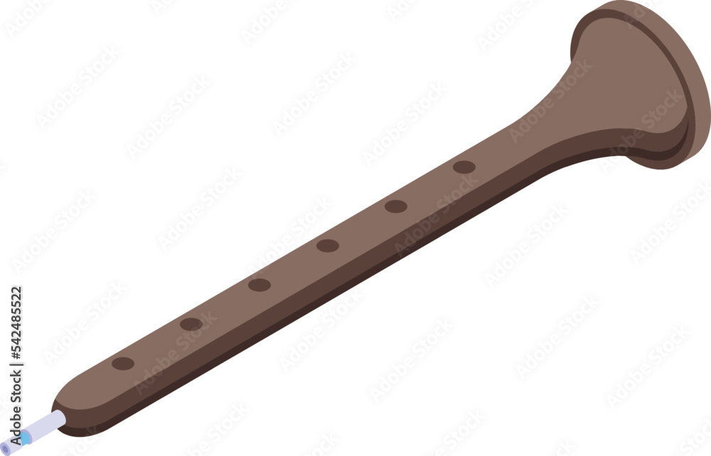 Obraz premium Flute instrument icon isometric vector. Macedonia travel. Landmark culture