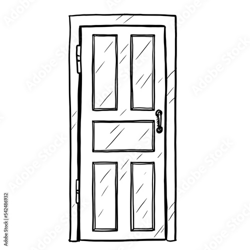 Closed door vector illustration on white background