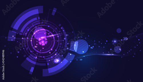Abstract Circle Blue Interface Futuristic Background  Light Blue For Copy Space.on hi tech blue future background