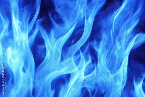 beautiful blue fire abstract texture background. concept art, rendering illustration, high temperature, fire explosion.