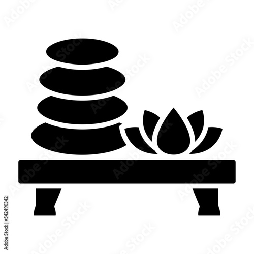 Hot Stone Glyph Icon