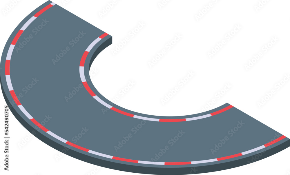 Racetrack road icon isometric vector. Car track. Race circuit Stock ...