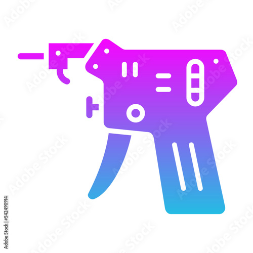 Lock Pick Gun Glyph Gradient Icon