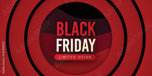 Black Friday Sale Banner in Red & Black for social media and business purpose Free Vector 