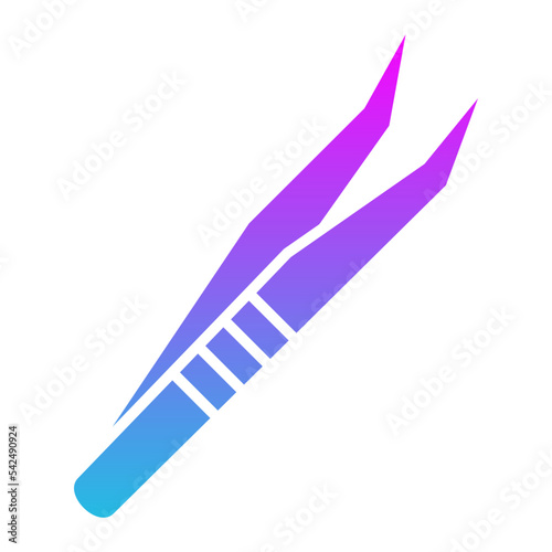 Tweezers Glyph Gradient Icon