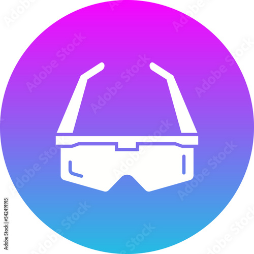 Safety Glasses Gradient Circle Glyph Inverted Icon