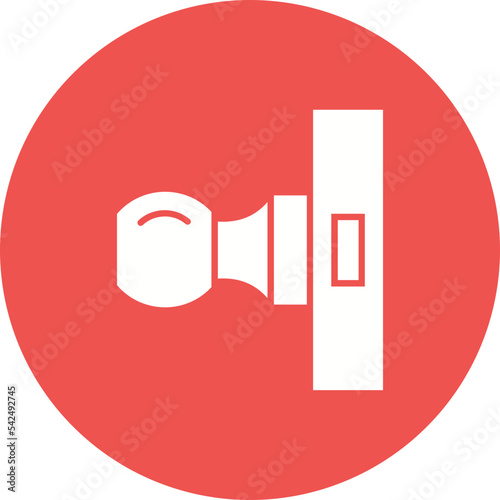Door Knob Multicolor Circle Glyph Inverted Icon