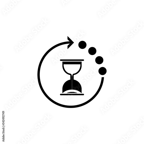 Hourglass vector icon. Black vector icon isolated on white background hourglass.