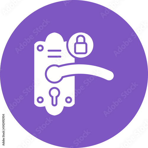 Door Lock Multicolor Circle Glyph Inverted Icon