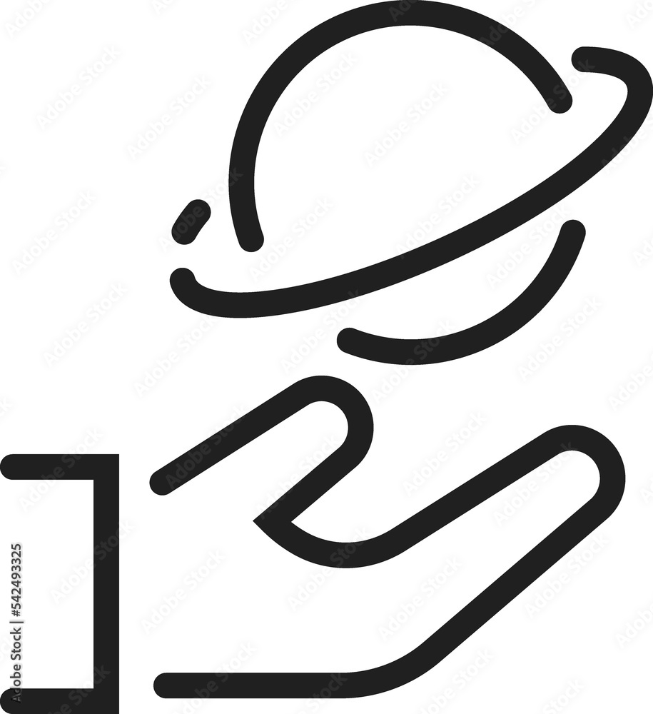 Planet, space linear symbol Planet, space linear symbol