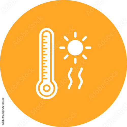 Hot Temperature Multicolor Circle Glyph Inverted Icon