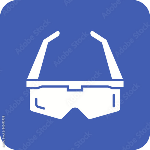 Safety Glasses Multicolor Round Corner Glyph Inverted Icon