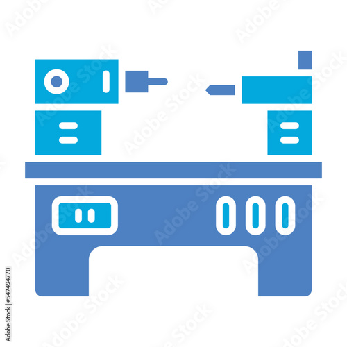 Lathe Glyph Two Color Icon