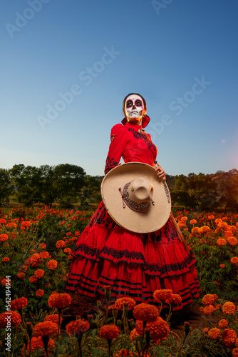Catrina escaramuza mexicana.