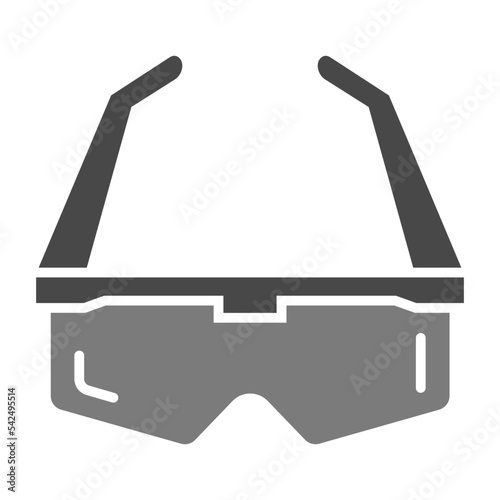 Safety Glasses Greyscale Glyph Icon