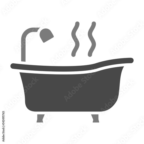 Hot Tub Greyscale Glyph Icon
