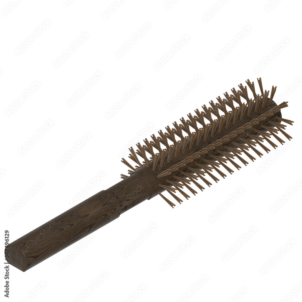 3d rendering illustration of a round hair brush