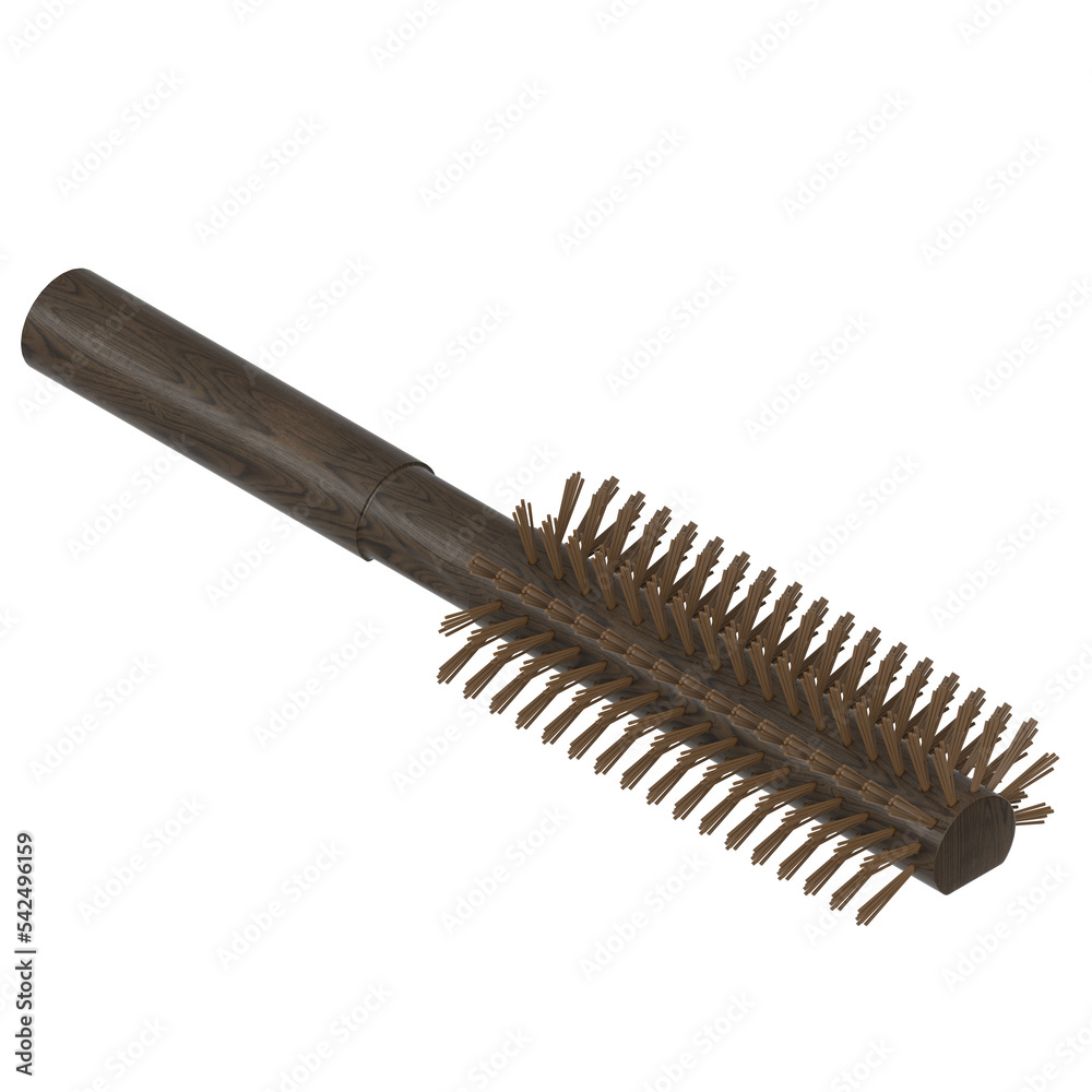 3d rendering illustration of a round hair brush 3d rendering illustration of a round hair brush