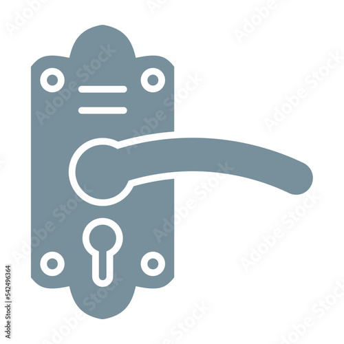 Door Handle Multicolor Glyph Icon
