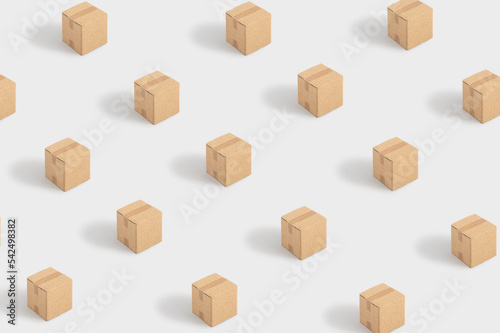 Pattern made of cardboard boxes as concept for shipping service © Drpixel