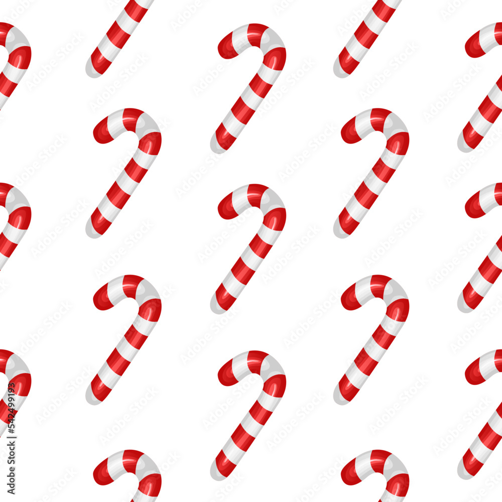 Fototapeta premium Christmas and New Year pattern. Holiday candies for postcards and boxes. Vector illustration concept