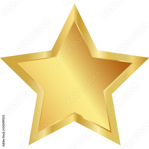 Gold star isolated on transparent background 
