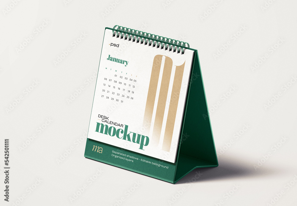 Square Desk Calendar Mockup Stock Template Adobe Stock