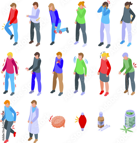 Convulsions icons set isometric vector. Medical health. Medicine healthcare
