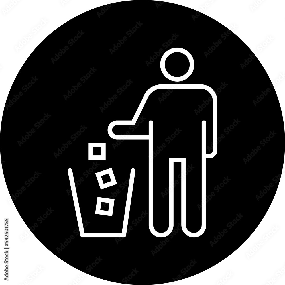 People drop garbage line icon design vector. Trash bin sign symbol. People drop garbage line icon design vector. Trash bin sign symbol.