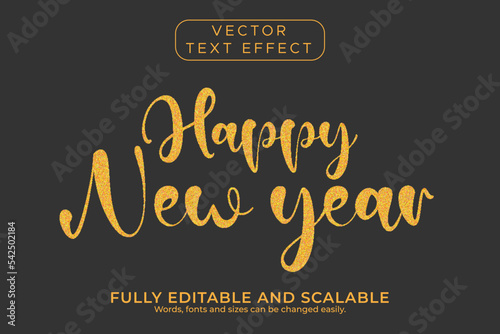 Happy new year, text effect 
