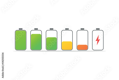 Battery charge level vector icon.