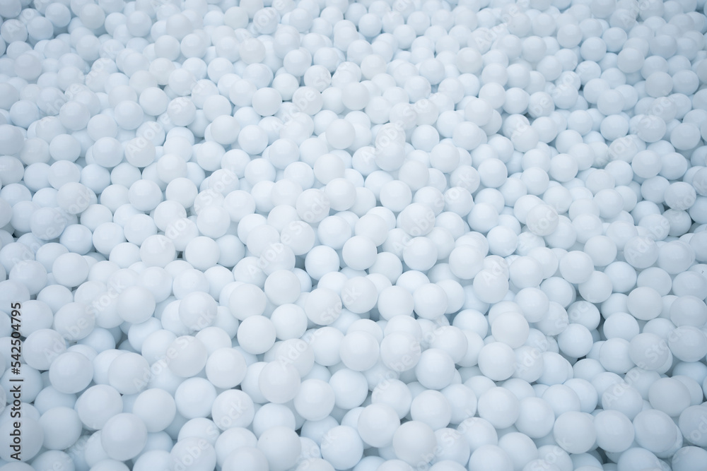 Many blue plastic balls for dry pool.