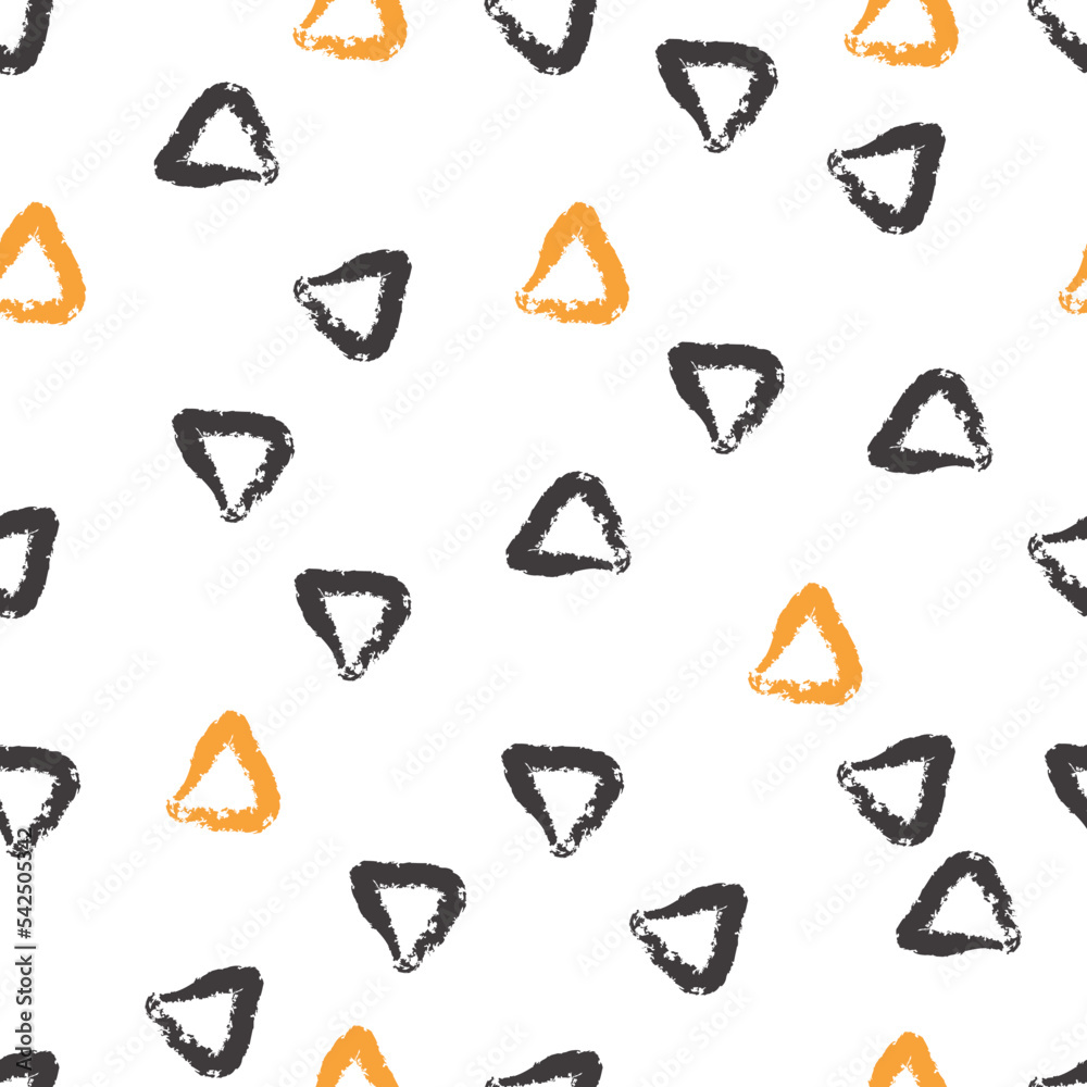 Pattern with Hand Drawn Irregular Triangles on a White Background Pattern with Hand Drawn Irregular Triangles on a White Background