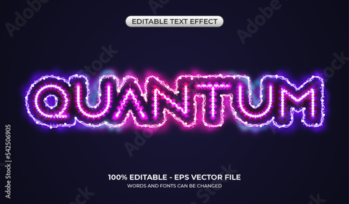 Physic Quantum text effect. Editable Electric Gamer text effect. Amazing scientific theme