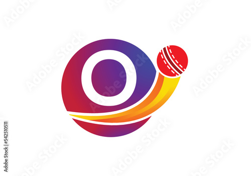 Letter O Cricket Logo Concept With Moving Cricket Ball Icon. Cricket Sports Logotype Symbol Vector Template Design.