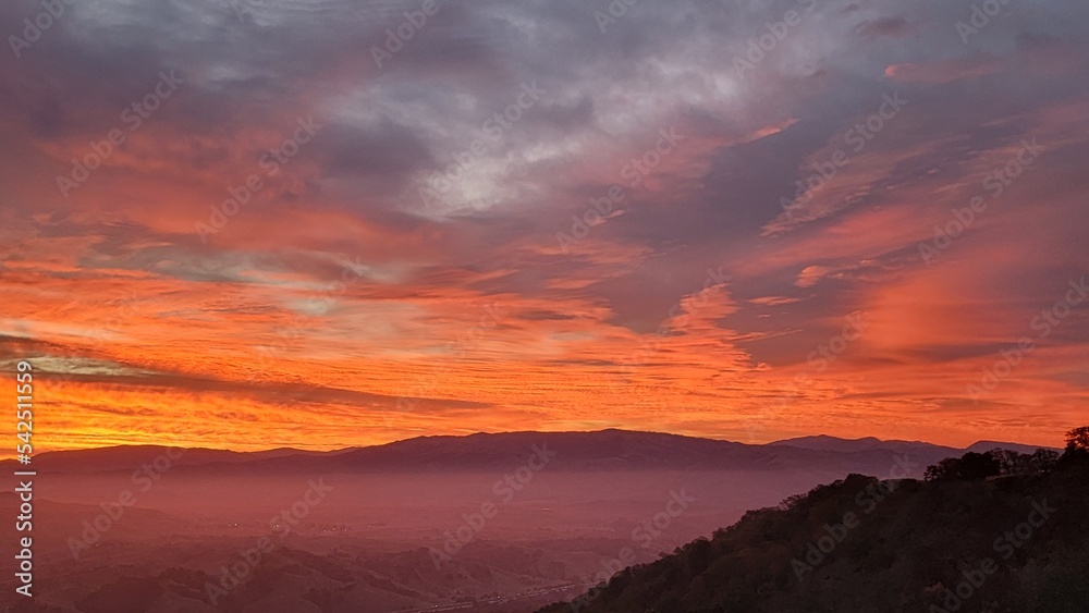 sunset in the mountains