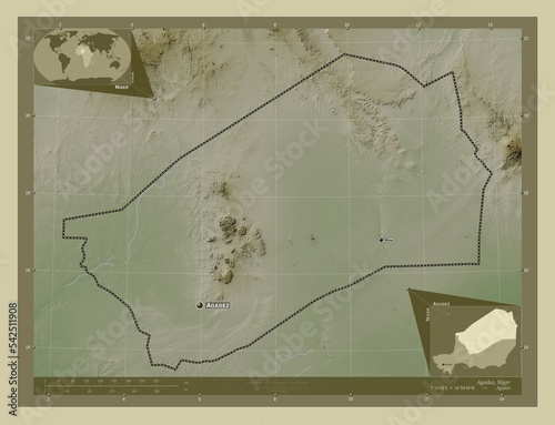 Agadez, Niger. Labelled points of cities photo