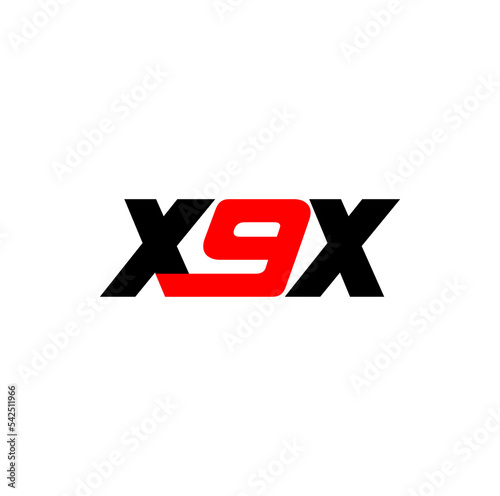 X9X company name initial letters icon. X9X icon.