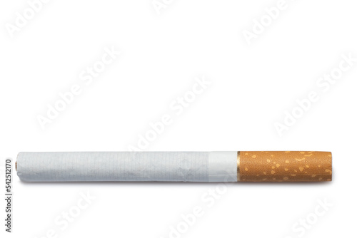 Cigarette isolated on white background close up